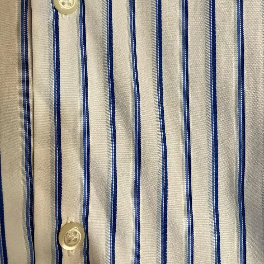 Banana Republic blue/white stripes button up shirt